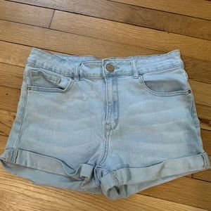 High waisted jean shorts